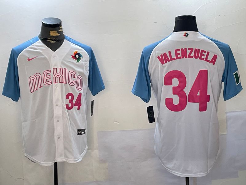 Men Los Angeles Dodgers 34 Valenzuela White Game 2024 Nike MLB Jersey style 10291